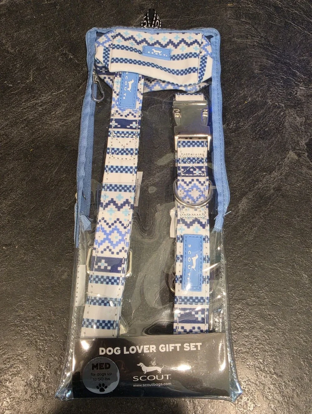 SCOUT Dog Lover MEDIUM Walk Set - Blue & White